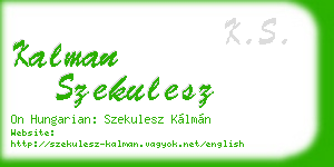 kalman szekulesz business card