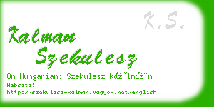 kalman szekulesz business card